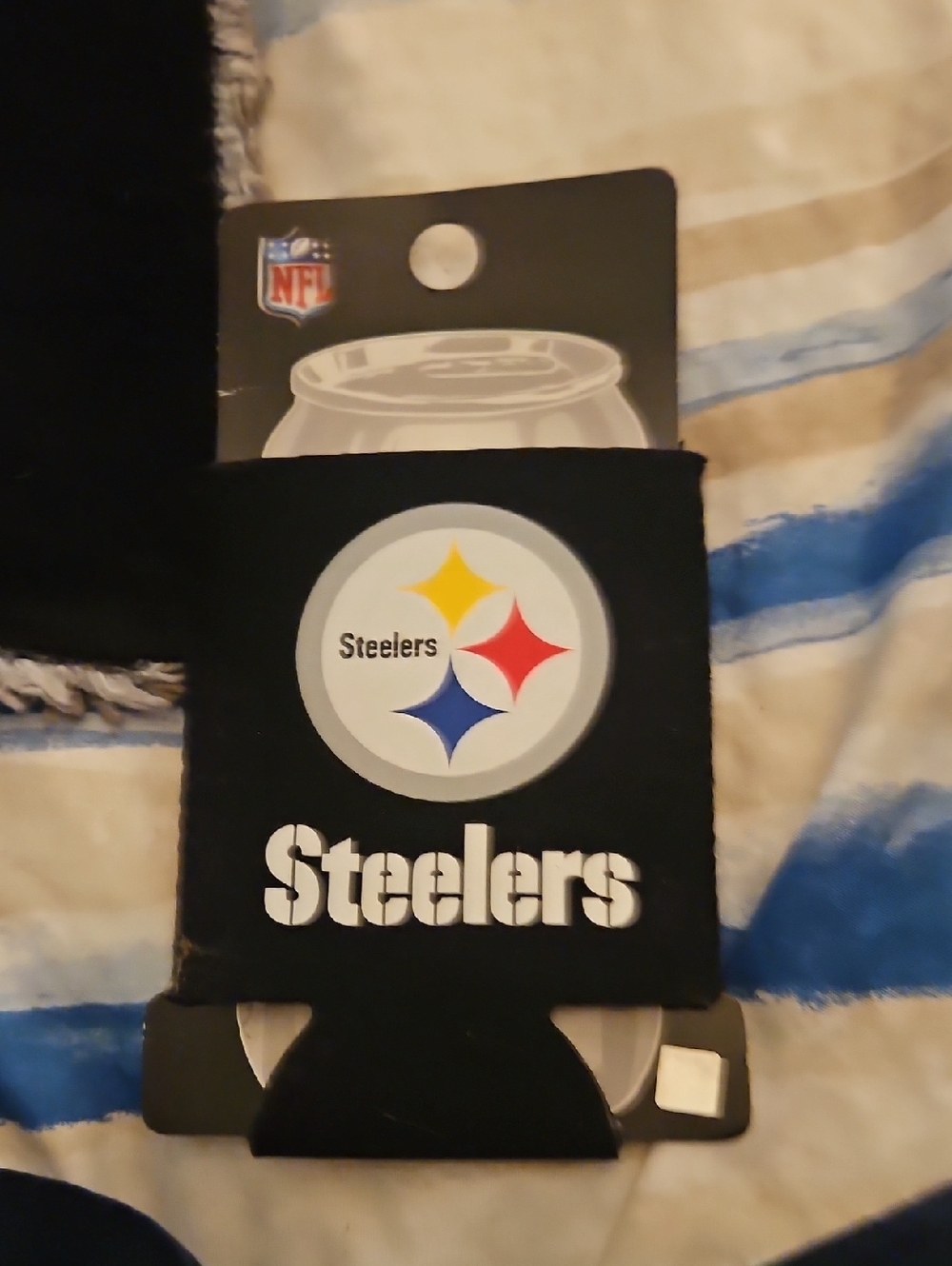 NFL Pittsburgh Steelers Black Can Cooler with Team Logo